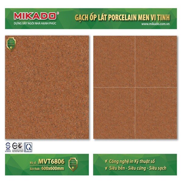 Gạch 60x60 MVT 6806 đỏ